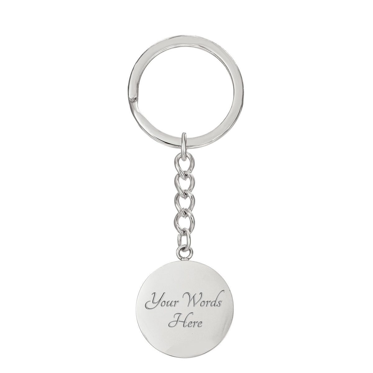 Ancient Echoes Meditation Logo Keychain – Gold or Steel Circle Pendant